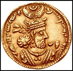 تصویر خسروپرویز بر روی یک سکه