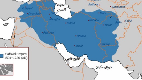 نقشه ایران در زوگار صفویه